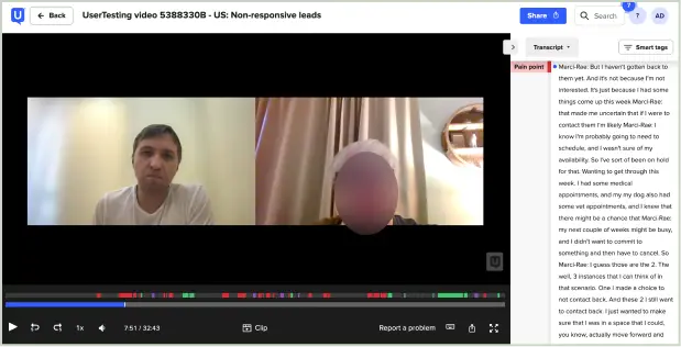 Запись интервью в UserTesting, сессия 1