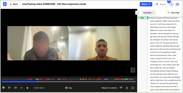 Запись интервью в UserTesting, сессия 4