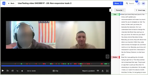 Запись интервью в UserTesting, сессия 5